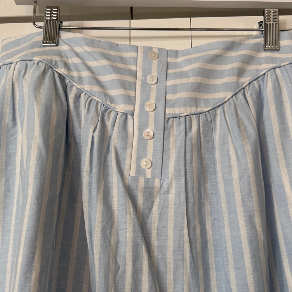 Sky Blue Striped A-Line Skirt - Picture 2 of 6
